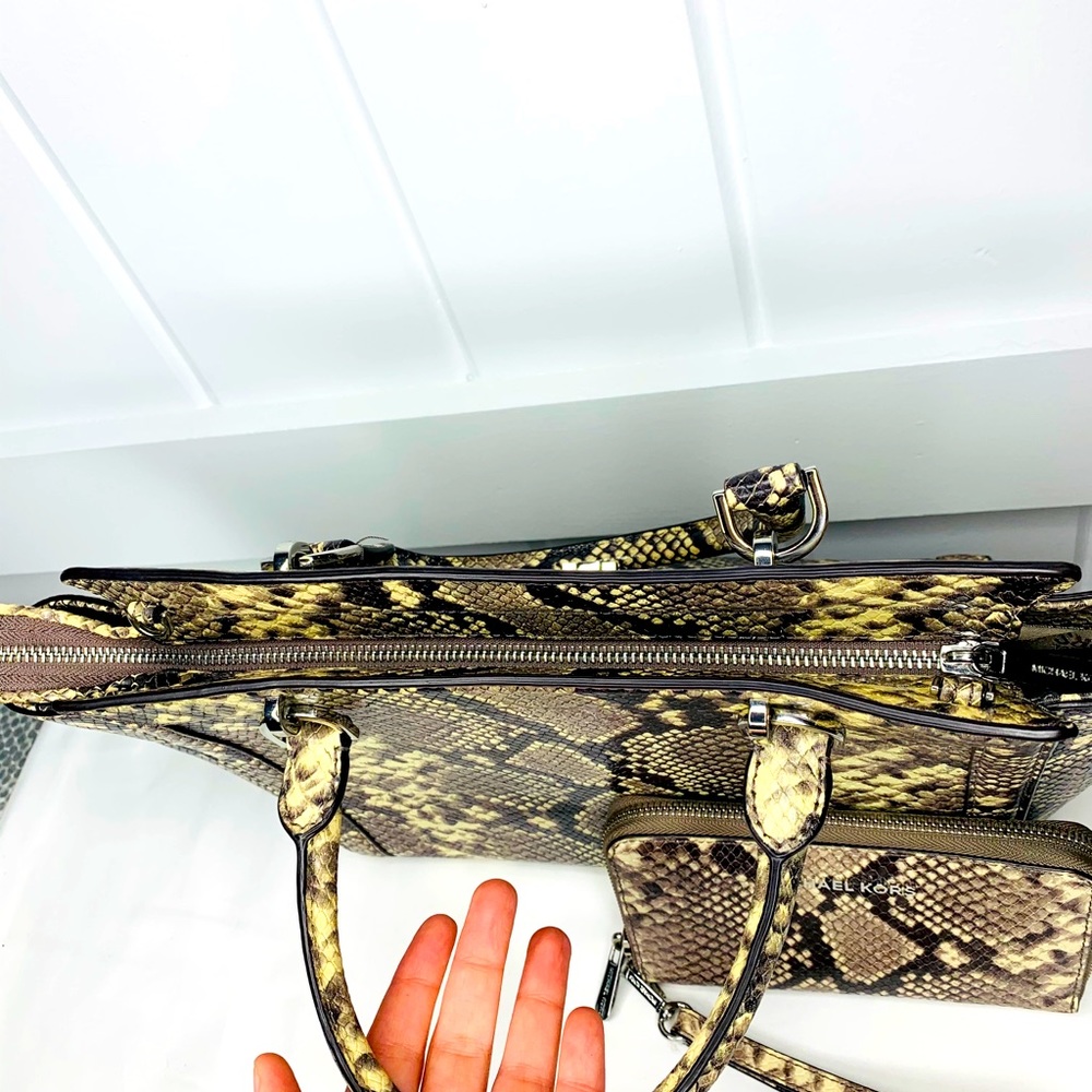 Michael Kors Python Satchel With Matching Wristlet - image 3